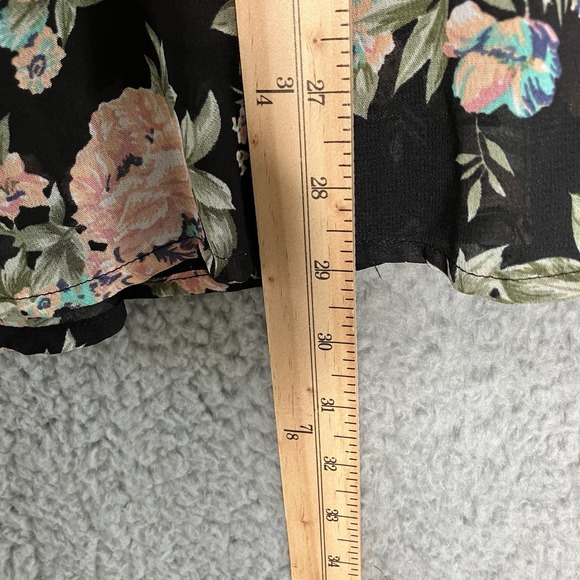 Truth NYC Blouse Womens 3X  Black Floral Peplum Long Sleeve Sheer Lace Romantic - Picture 11 of 15